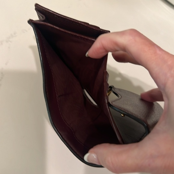 Christian Dior Lotus Saddle Wallet Burgundy | Brown Compact Rare WOC Leather - Picture 11 of 15